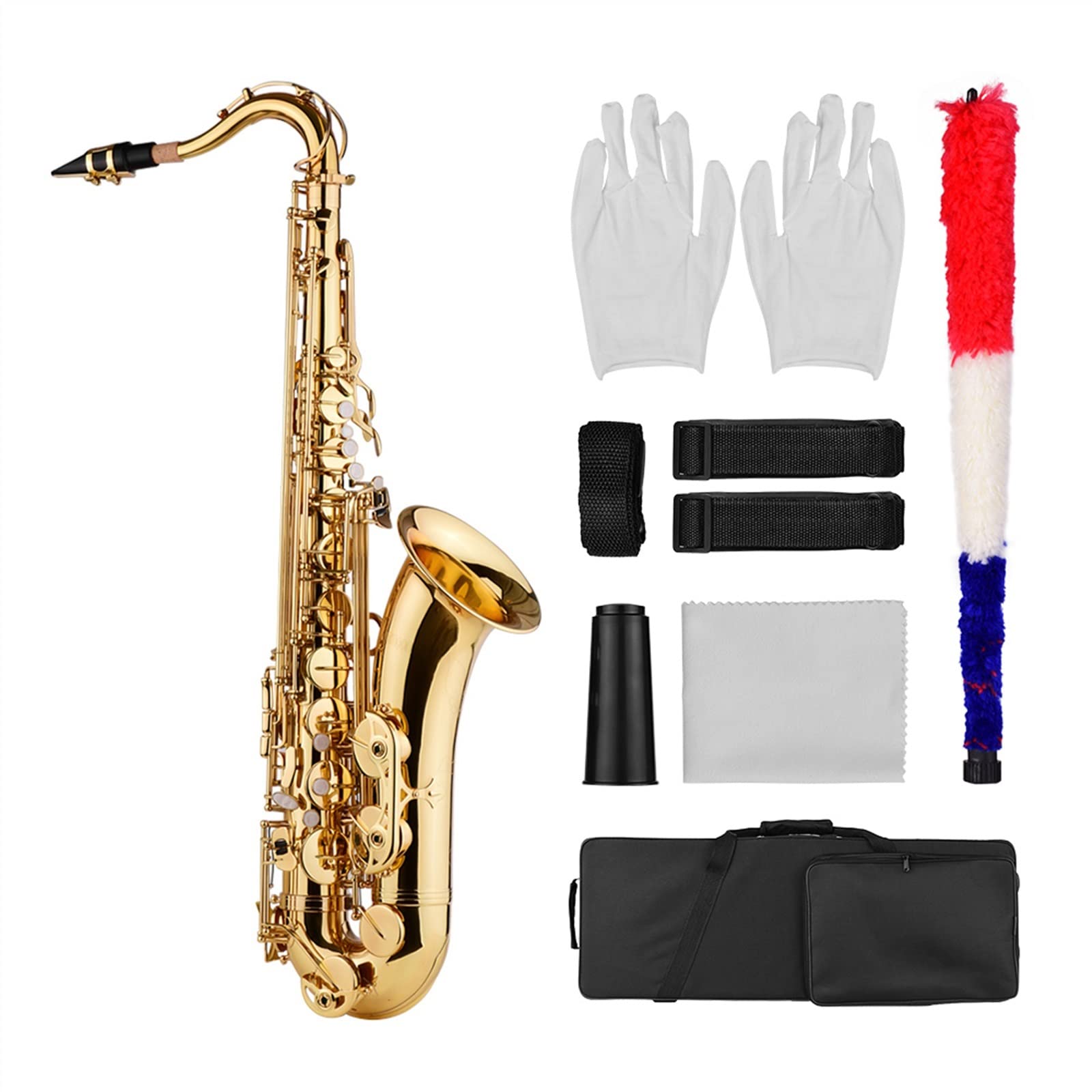Strumento A Fiato in SIB Tenore Sassofono Sax Corpo in Ottone Superficie Laccata Oro Sassofono principiante
