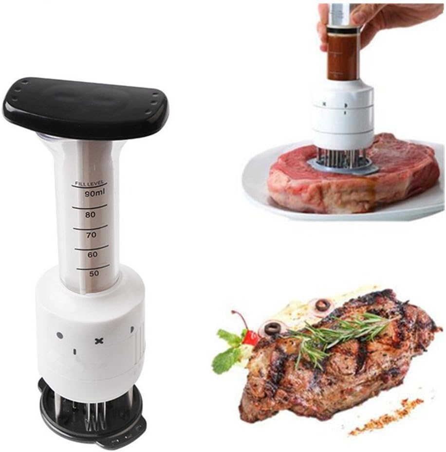 Sauce Injector Marinator and Meat Tenderizer 30 Stainless Steel Needles for Softening Meat