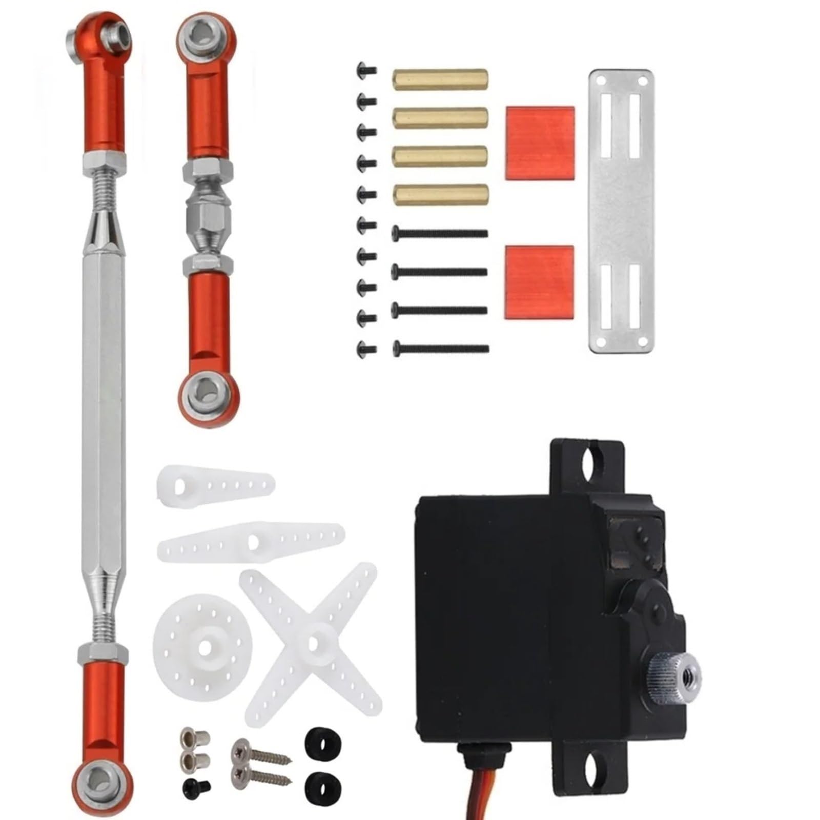 PièCes Mise Niveau Rc pour MN pour D90 MN99S Support De Montage Servo en Métal Ensemble De Poutres Transversales Mise À Niveau De Voiture RC Pièces Accessoires(Multi-Colored