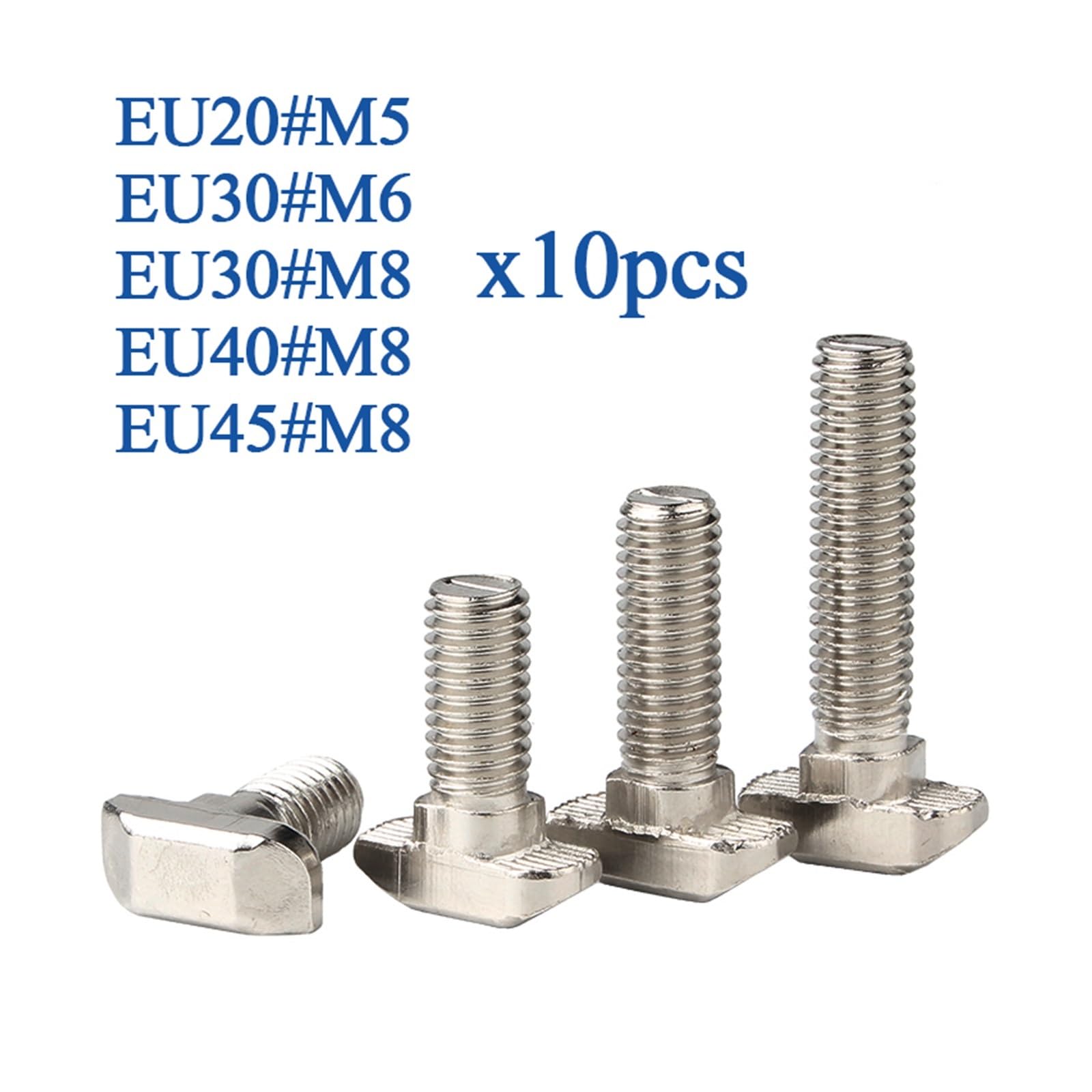 CONPHERON T Bout M6x20mm Koolstofstaal Vernikkeld T Schroef T-Slotted Bout voor Europese standaard aluminium profielen 20, 30, 40, 45