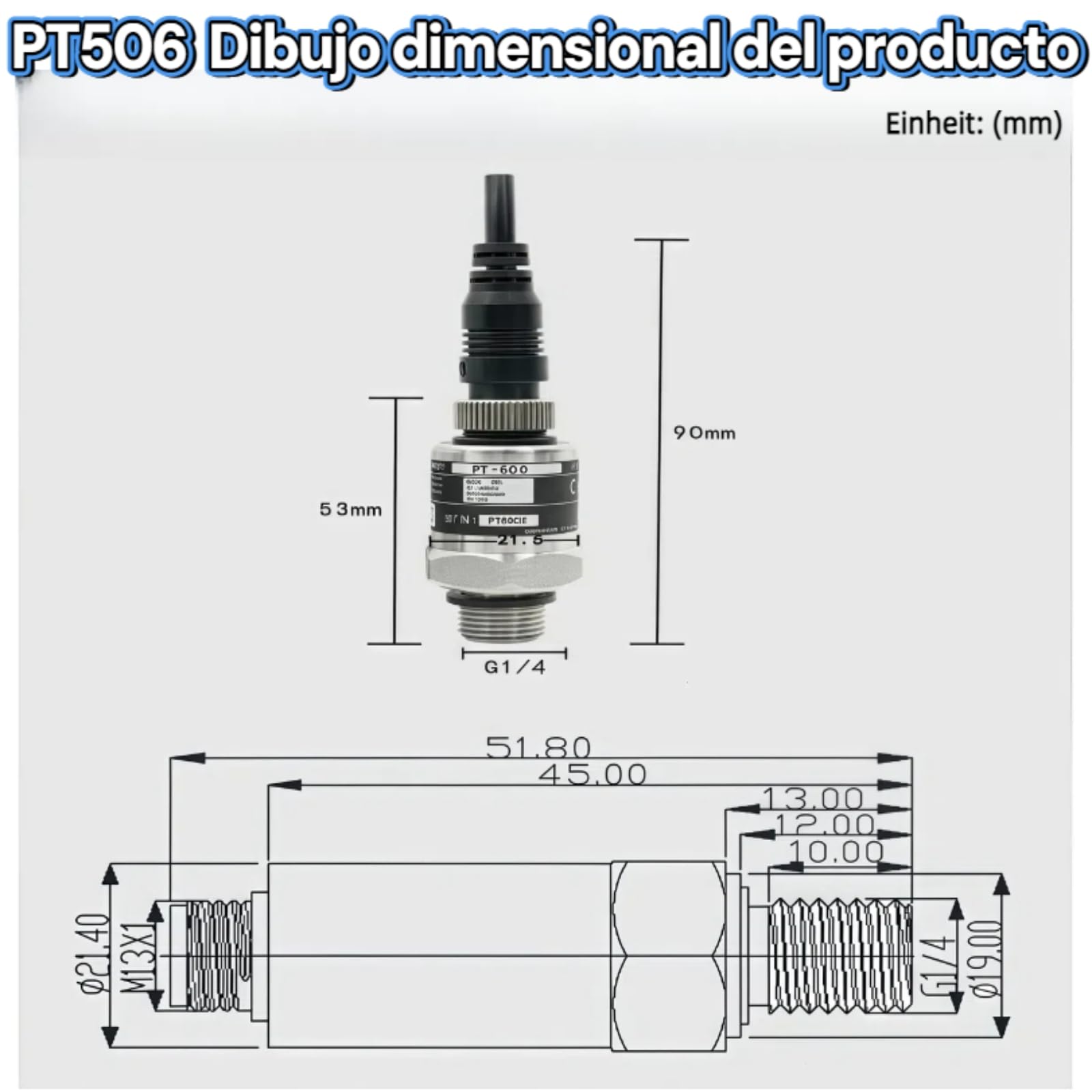 Trasmettitore di pressione in acciaio inossidabile 0-10Bar Sensore di pressione 1 Mpa Trasmettitore di pressione ad alta precisione Sensore di pressione dell'acqua Sensore piegature 24V DC 4-20ma