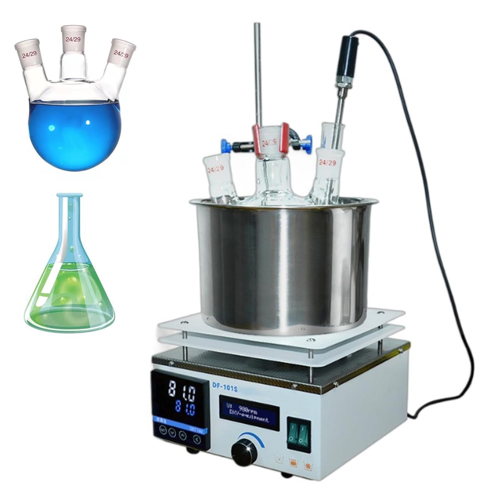 Agitador magnético de calefacción con control de temperatura y velocidad para aplicaciones de laboratorio