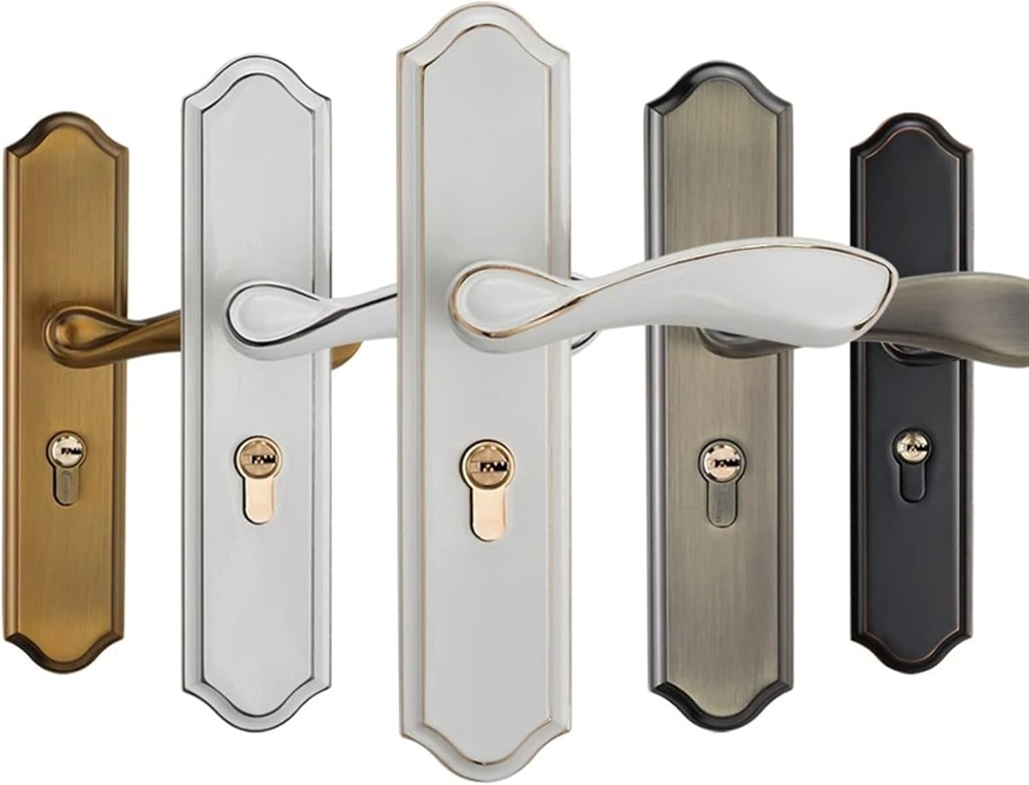 Mute Room Door Lock Zinc Alloy Interior Door Lock Handles Gate Lock Furniture Hardware 1Pcs(Green Bronze_50MM)