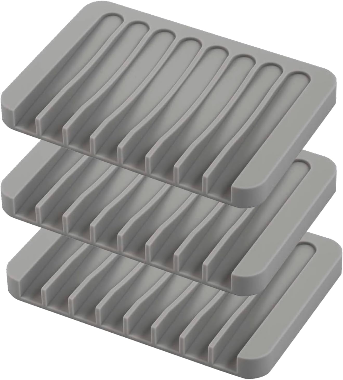 Self Draining Soap Dishes, 3 Pcs Silicone Soap Saver