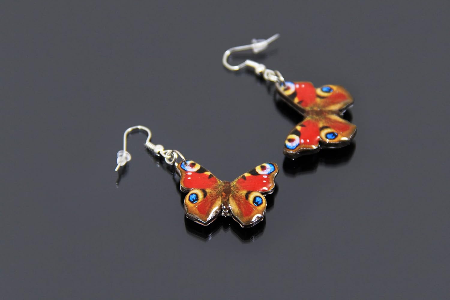 Peacock Butterfly Earrings, Handmade Brown Butterflies Jewelry, Dangle Earrings, Unique Insect Jewellery, Statement Jewelry for Women, Unique Trendy Jewelry, Christmas Gift for Her