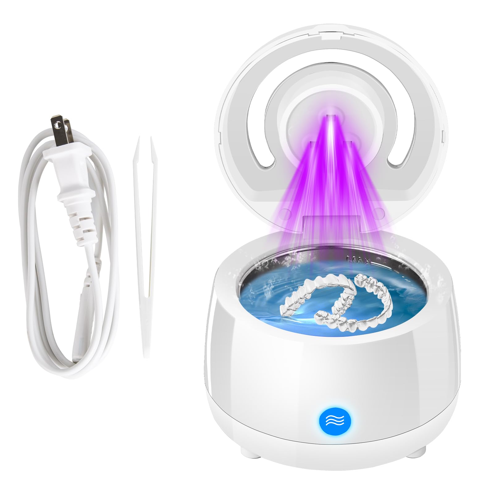Ultrasonic UV Cleaner Retainer Cleaning Machine?200ML Dental Cleaning Machine for Brite Retainer,Shaver Head,Night Mouth Guard, Aligner for All Dental