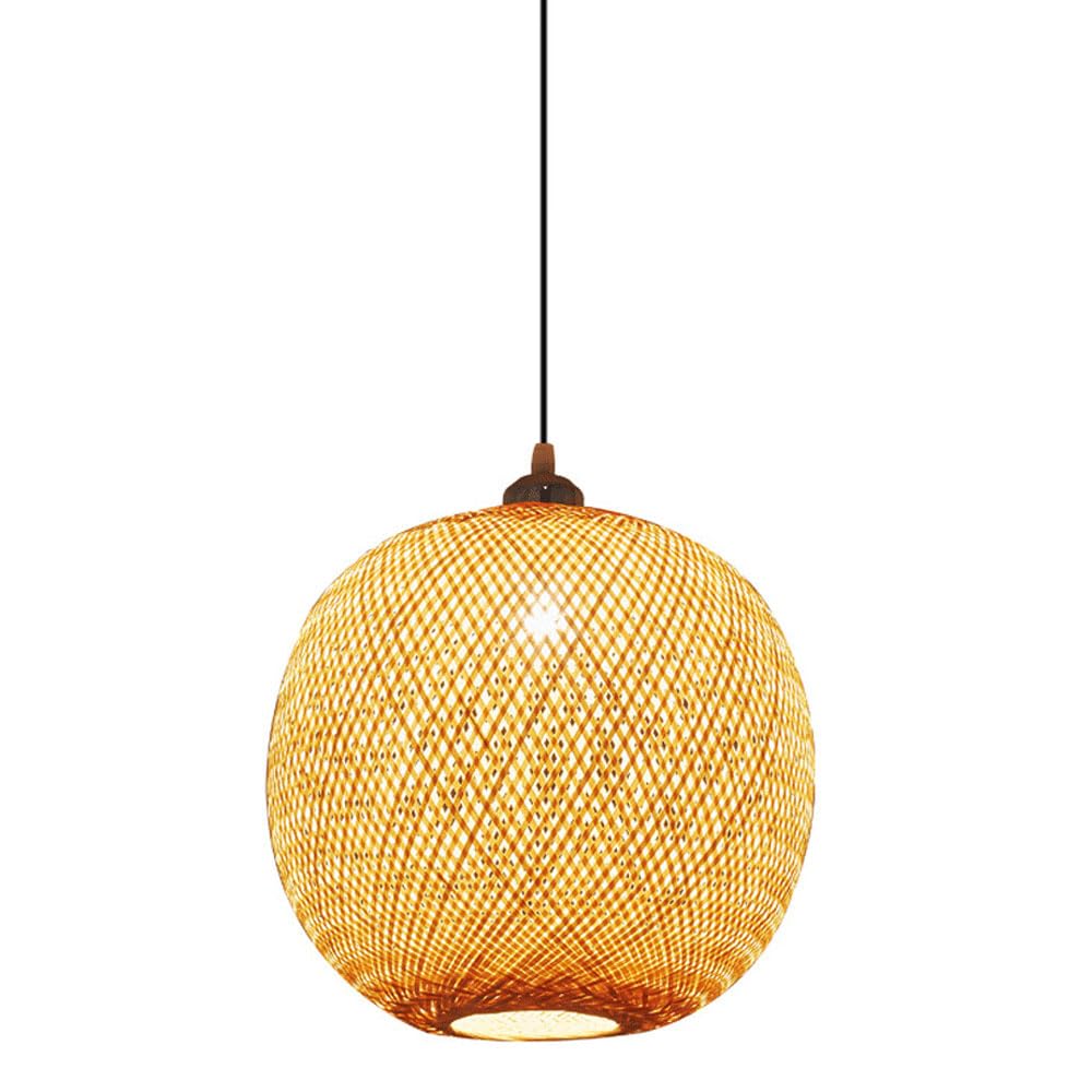Suspension E26 en bambou, lanterne antique pour illuminer un salon sombre