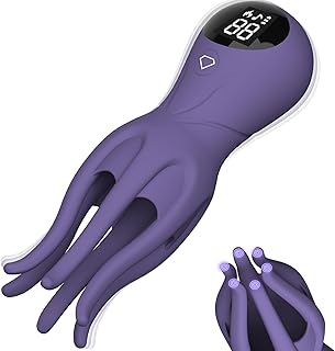 Vibromasseur pour Pénis pour Homme, Masturbateur Masculin avec 12 Vibrations&Puissants, LCD Entraîneur de Pénis avec 6 Points de Tentacules, 360° Enveloppement pour Stimuler le Gland Clitoris Téton
