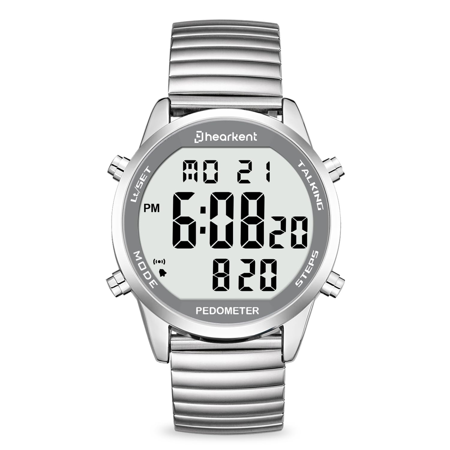 Hearkent Digital Talking Watch with Pedometer,Announces time/Date/Steps/Calories in English,Gift for Elderly,Blind&Visually impaired,5 Alarm Reminders+Hourly Chime,EL Backlight-image-47