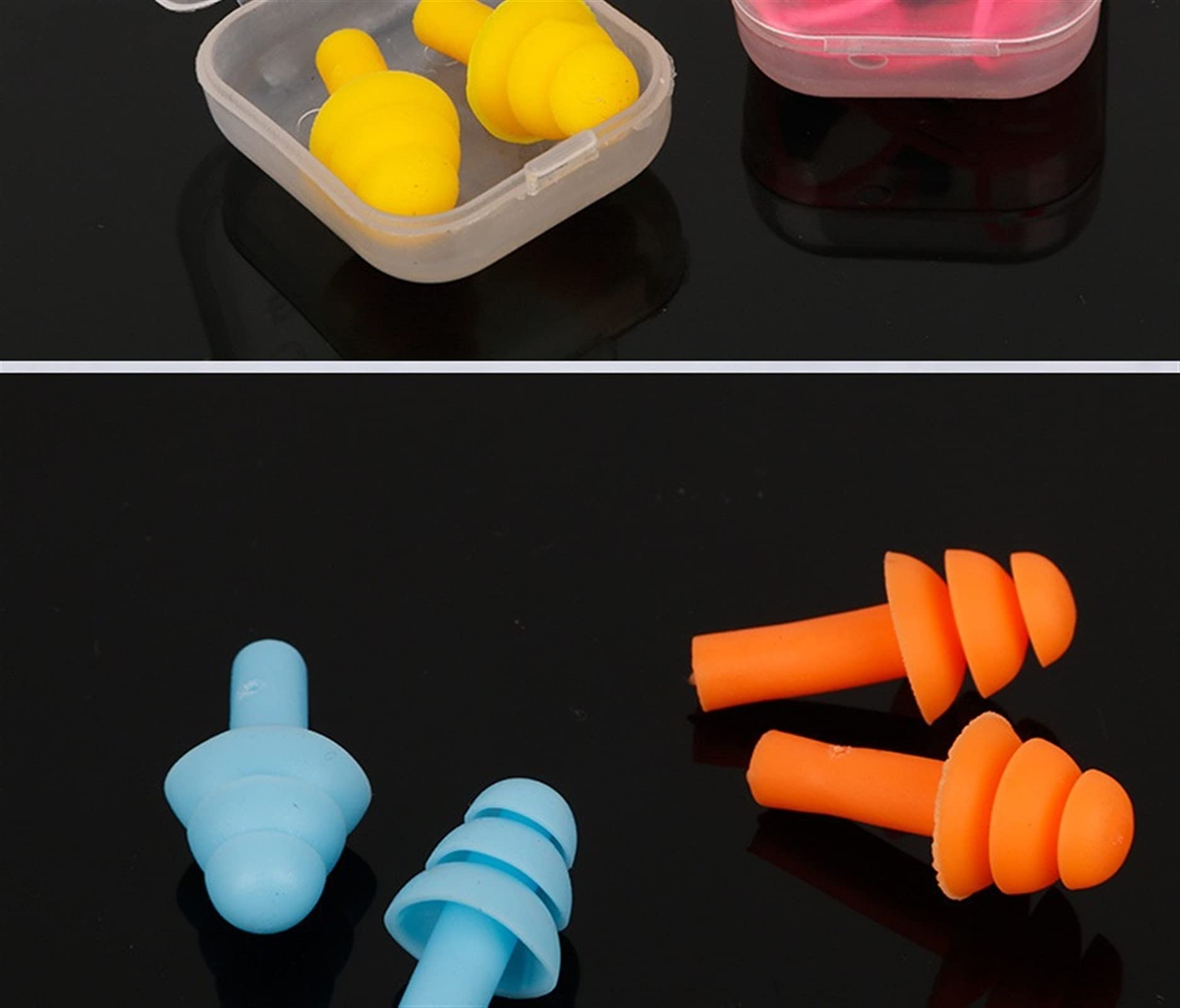 Tapones Oidos Ruido Cinturón de aislamiento de sonido Línea Reducción de ruido Earplugs for el sueño Aprendizaje de sueño Sueño de silicona Anti-ruido Protección de natación Earplugs (6 pares) Tapones