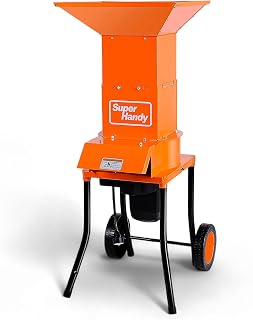 SuperHandy Electric Leaf Mulcher Shredder - Heavy Duty 15AMP 120V, 0.5" Twig Capacity, 11" Blades for Leaves, Grass & Clippings
