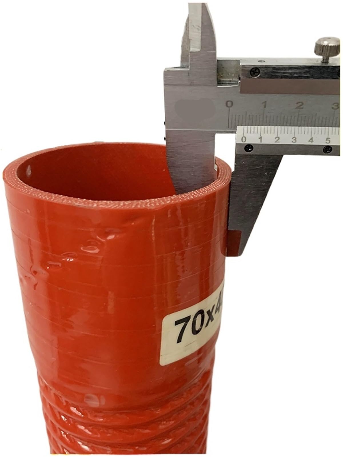 Manguera de Silicona de Vacío Manguera flexible de silicona roja y 2 abrazaderas, diámetro interior 30-1000 mm, longitud 400, tubo admisión aire(Red ID100X400MM)
