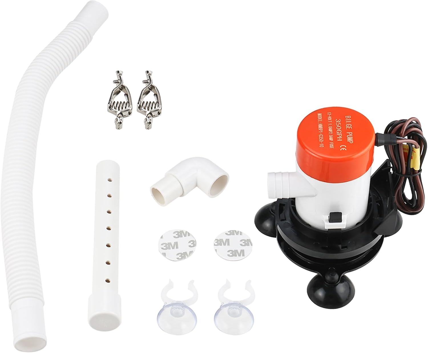 NovelBee Portable 12v Livewell Aeration Pump System Kit,350GPH Pump Aerator for Boats Coolers Buckets Ice Chest