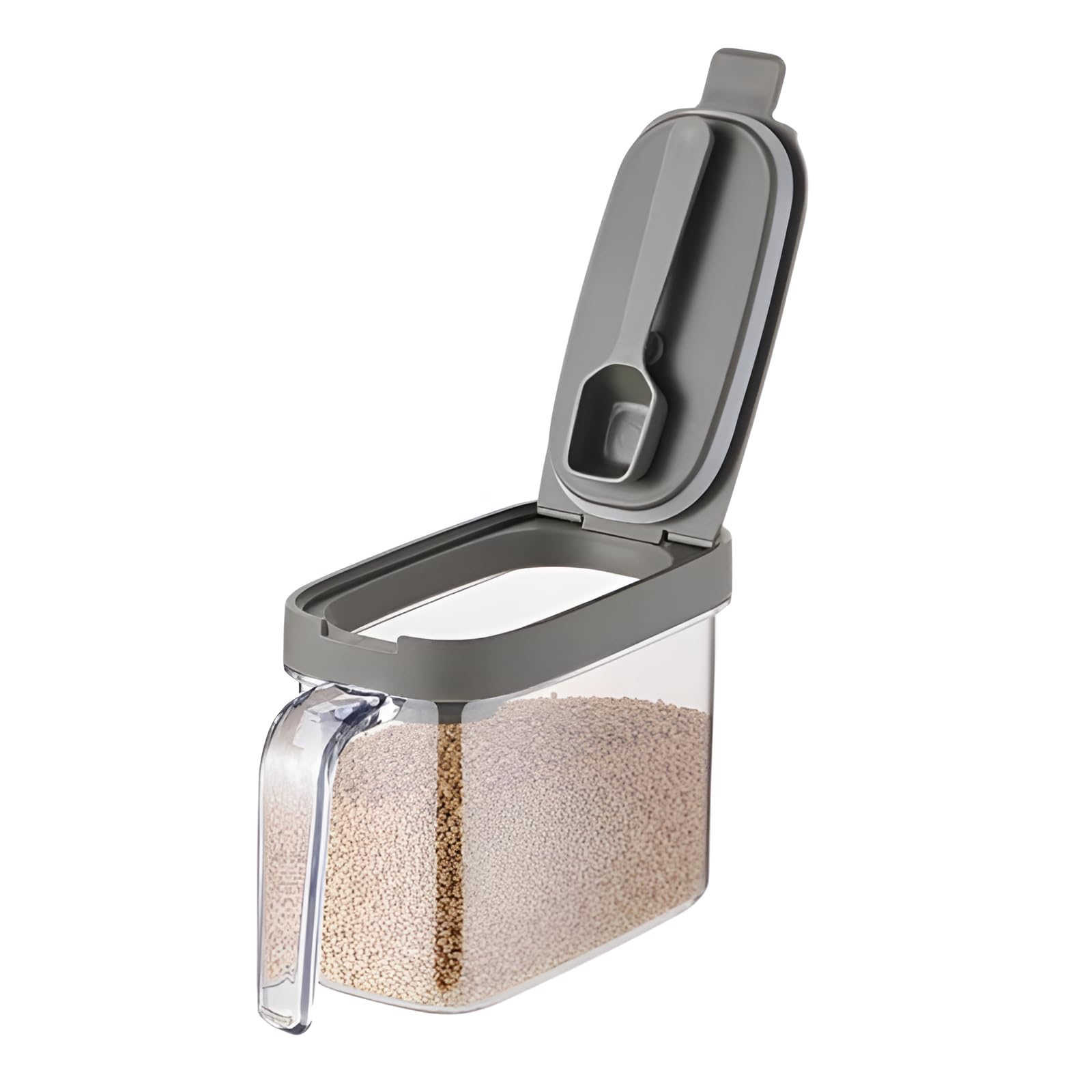Seasoning Container, Sealed Moisture Proof, 16.9 fl oz (480 ml) / 22.0 fl oz (660 ml), Magnetic Lid and Built-in Spoon, Seasoning Pot, Stylish, Nordic Style, Space Saving, Lightweight gray 1個