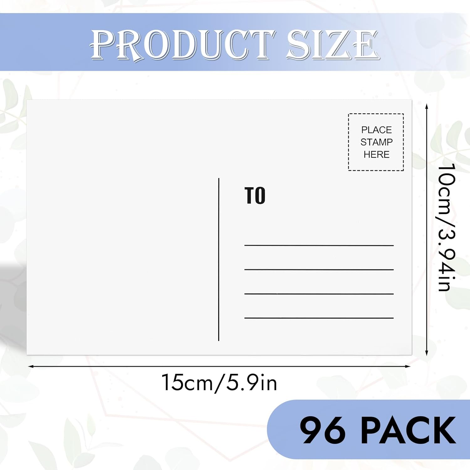 96PCS Blank Postcards for Mailing, 4 x 6 inches Post Cards for Mailing, 300 GSM White Cardstock Paper Mailable Printable Postcards Bulk for Birthday, Thank You, Business Postcards - Image 2
