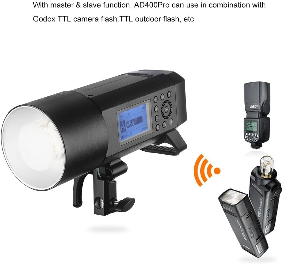 Crazy Clearance Godox AD400Pro All-in-One Outdoor Flash Strobe, 400W 2.4G TTL Portable Speedlite with Battery and AC/DC Powered with Bowens Mount and Godox Mount