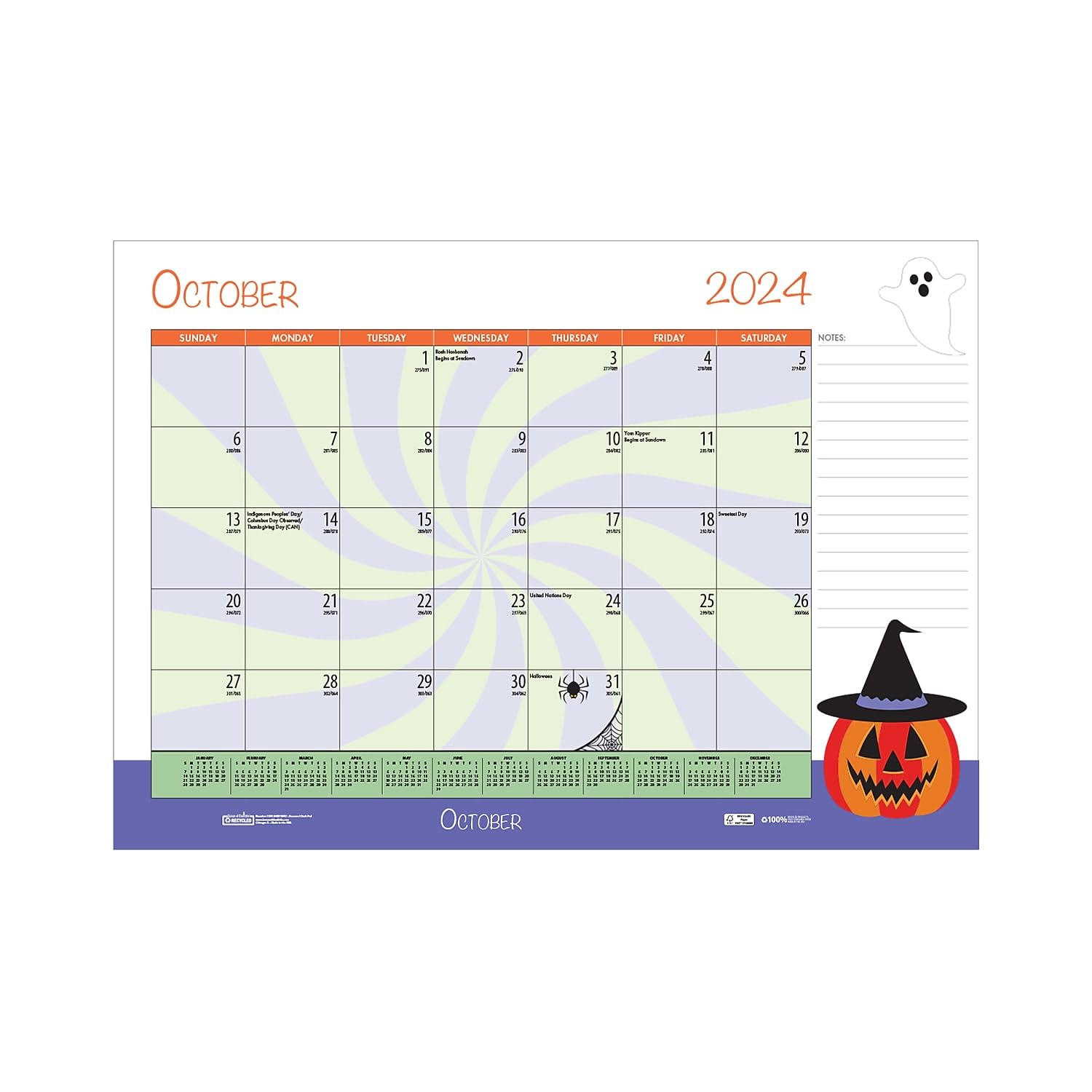 2024–2025 House of Doolittle saisonale Feiertagsdarstellungen, 55,9 x 43,2 cm, akademischer Monats-Schreibtischunterlage, Kalender (1395–25)