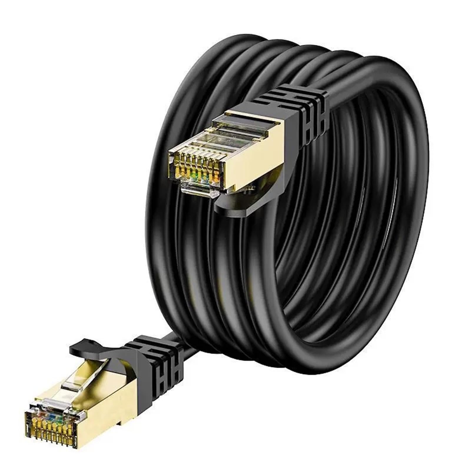 Generico Cavo Ethernet RJ45 Cat 6 Cavo di rete piatto Cat8 LAN Internet 40 Gbps 1000 MHz for PC portatile 1 m - 5 m 10 m 15 m 20 m 30 m(15m)