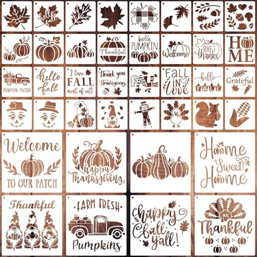 Fall Stencils Reusable Thanksgiving Stencils for Painting on Wood Autumn Decoration Farmhouse DIY Craft