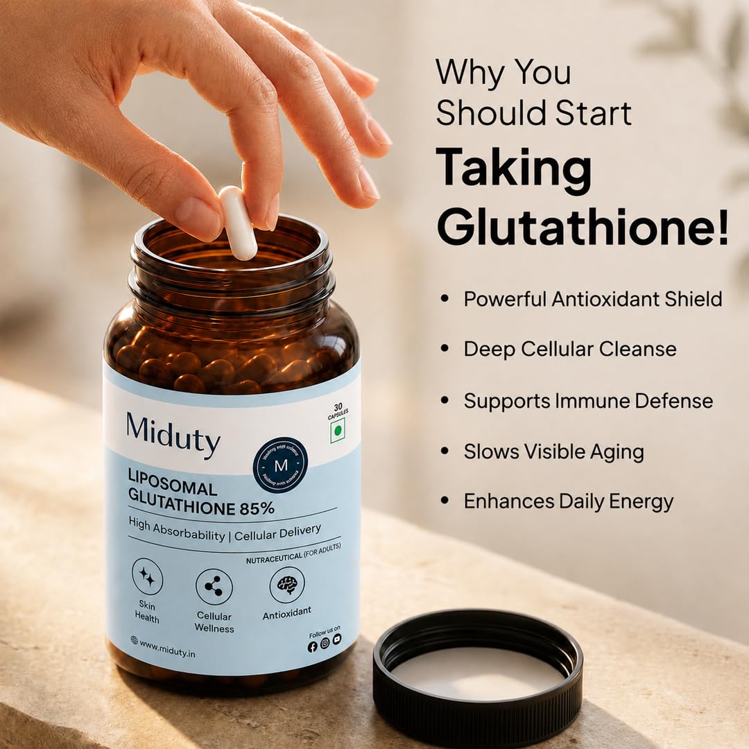 Miduty Liposomal Glutathione 85% 600mg - Advanced Nano-Liposomal Formula with Lipoglo - 8X Absorption - TEM Verified - 30 Veg Capsules 2