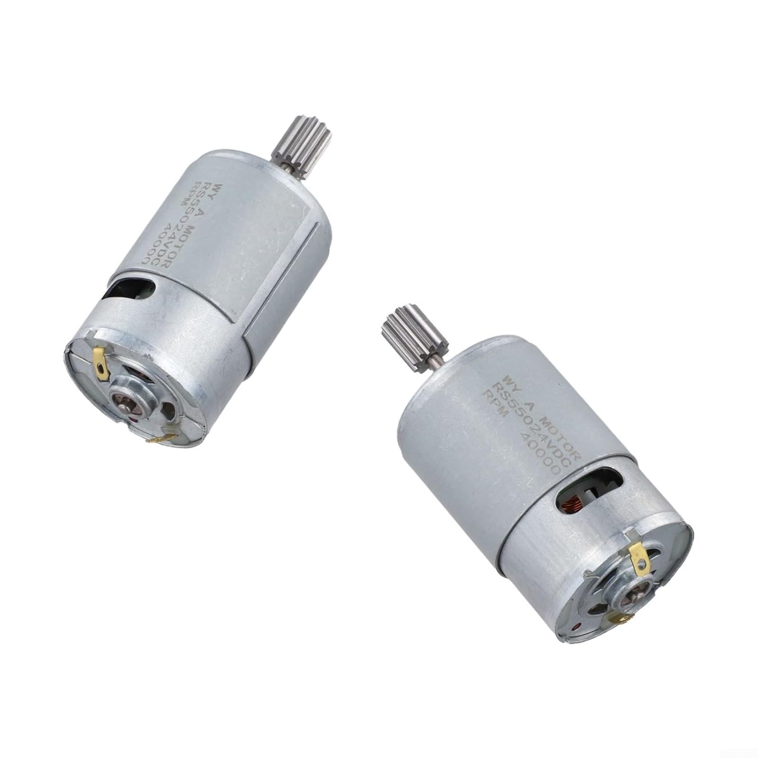 2 Pack RS550 24V Motor 40000 RPM Ride Car, High Gearmotor with 10T and Quick Connectors, Wire Replacement