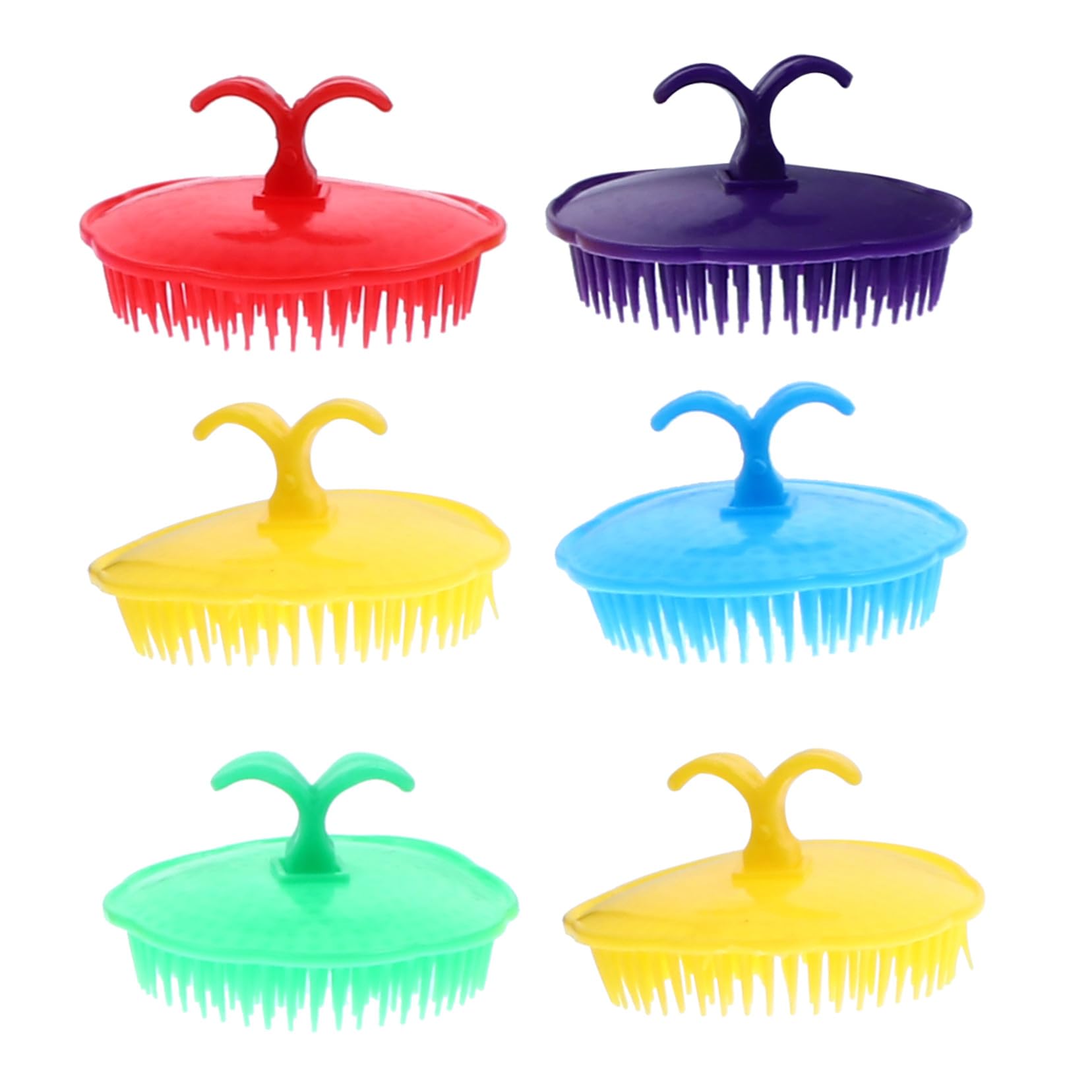 Veemoon Cepillo Masajeador Cuero Cabelludo y Cabello, Ligero y Resistente, Diseño Creativo de Plástico Adecuado para Lavado y Viaje, Paquete de 12 Piezas Color Aleatorio