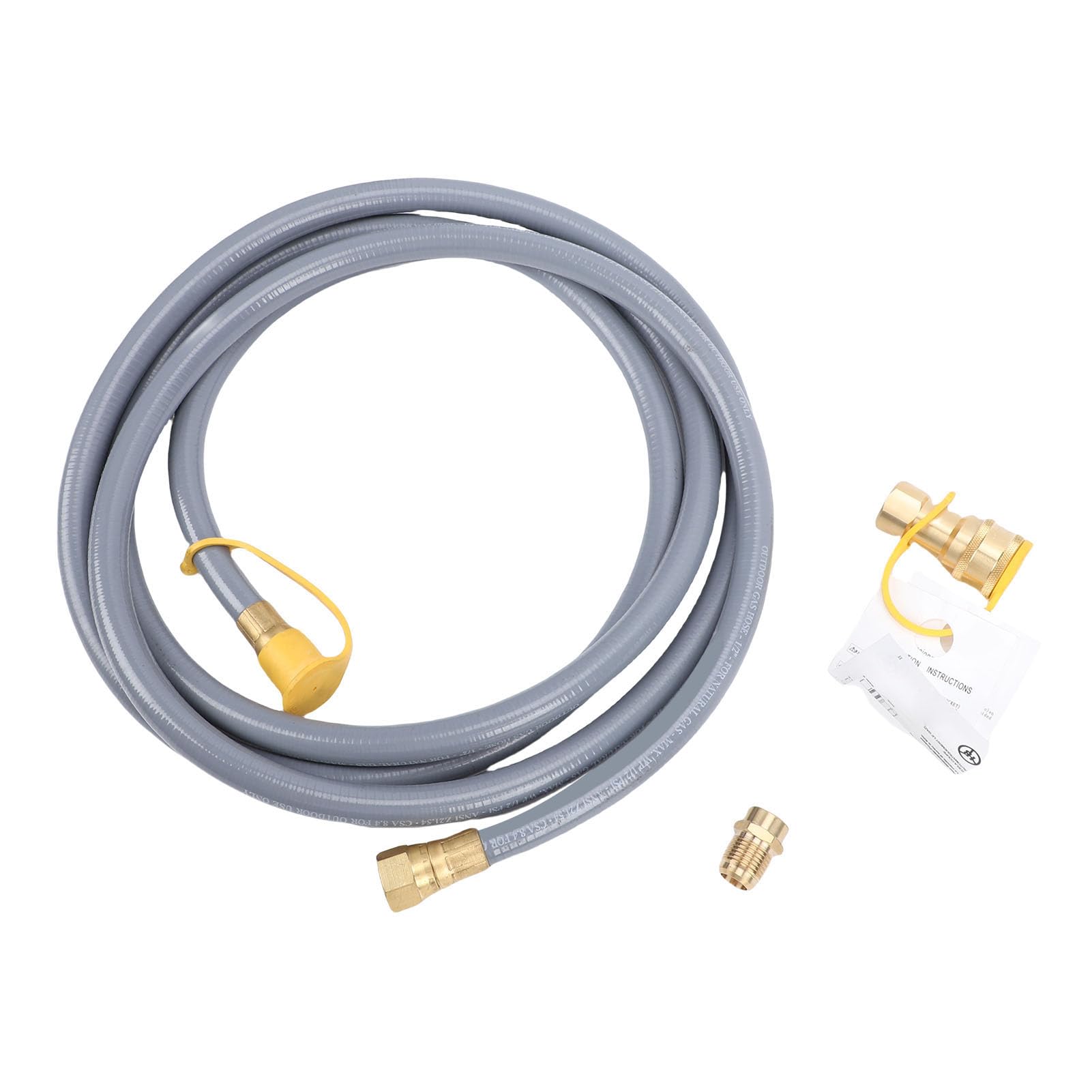 Kit de Conversión Gas 12 Pies, Manguera Gas con Conexión Rápida 1/2 Pulgada, Manguera Conversión Caucho Latón Gas para Parrilla RV, Barbacoa Horno Pizza Generador Calentador