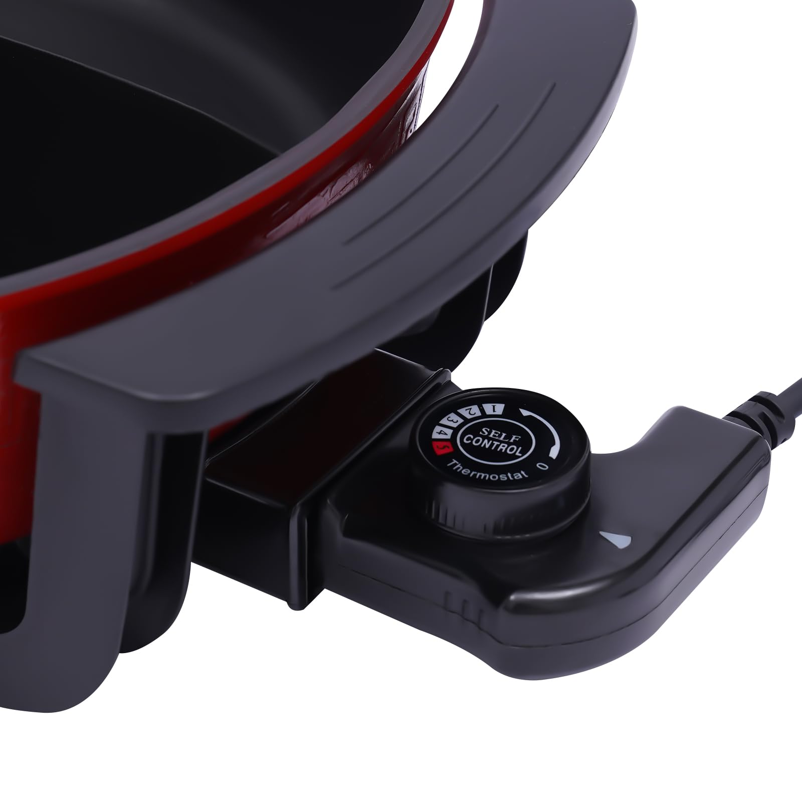 1300W Hot Pot Poêle électrique Fondue chinoise 6L Grande Capacité Multifonctionnel Antiadhésive Marmite électrique, Rouge
