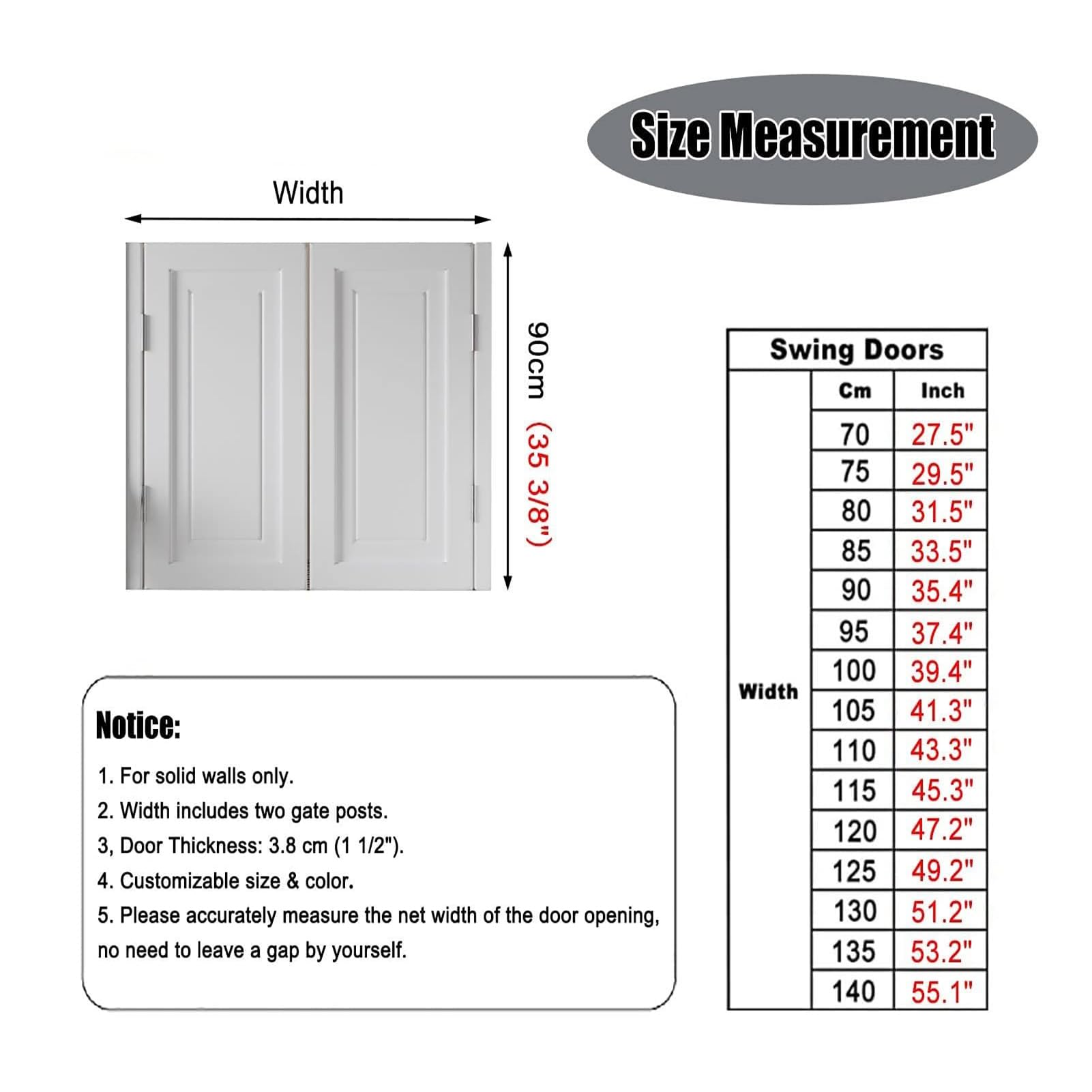 Porta A Mezza Vita caffè Bar Saloon Door con Cerniere Porta Saloon Legno Cucina Ristorante Partizione, per Cucina, Negozio, Divisorio D'ingresso, Pub,Bianca,90x90cm