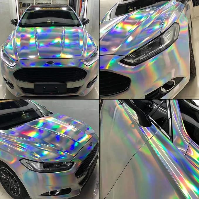 Image of CREON Rainbow Chrome Car Wrap Decal Sticker Bubble Free Air Release Car & Bike Sticker 12x36'Inches