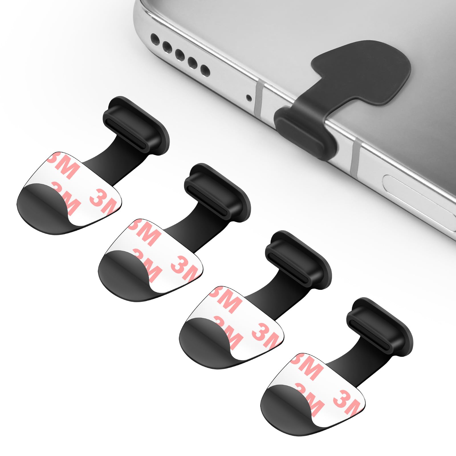 AXFEE Zatyczki przeciwpyłowe kompatybilne z iPhone 15, silikonowe zatyczki przeciwpyłowe typu C ze zdejmowanym klejem, osłona portu ładowania typu C, kompatybilna z Samsung/OnePlus/Huawei/Google