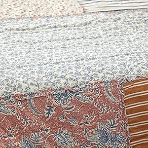 VHC Brands Kaila Country Farmhouse Bedroom Decor Patchwork King Quilt 105×95