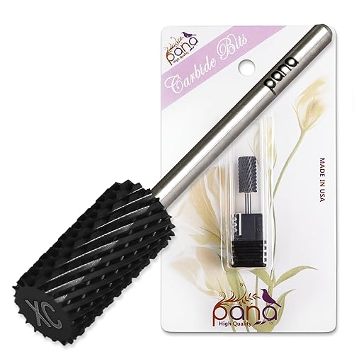 Vista 108 de USA PANA - Broca profesional de carburo de barril pequeño con parte superior plana, grano grueso 5X a grano extrafino, dorado, plateado, negro DLC