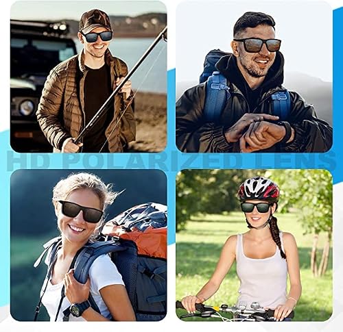 Wfeang Polarized Sunglasses For Men Driving Mens Sport Sunglasses Rectangular Vintage Uv400 Protection Sun Glasses For Men, Women (1Pack Black, 1Pack Grey) #TOP4
