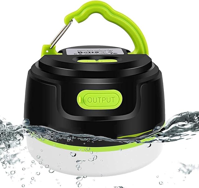 2-In-1 Rechargeable Camping Lantern & Power Bank Charger 5200mAh - IP65 Waterproof Portable LED Bright Emergency Lamp