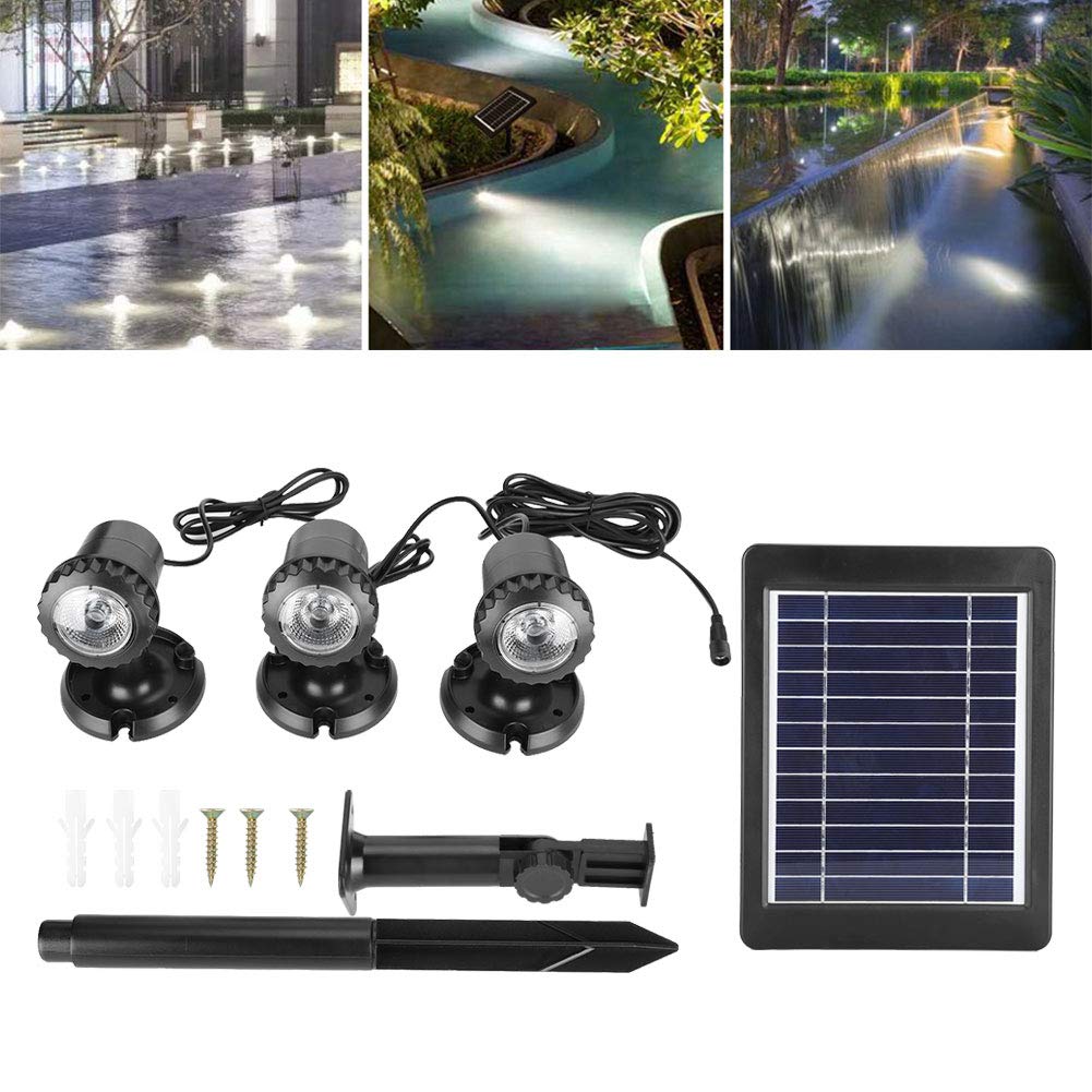 Wasserdichte Unterwasserleuchte Solarenergie Unterwasserlampe, IP65 wasserdichte Leuchtköpfe, energiesparendes Design für Pools, Teiche und Wassergärten, Außenbereich