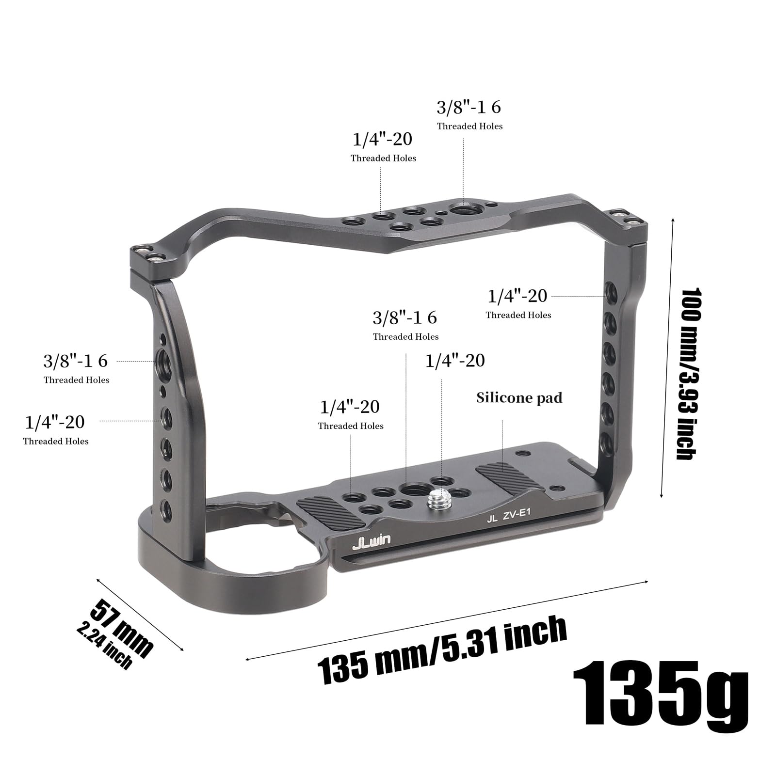 FOTGA Camera Cage for Sony ZV-E1 Camera, Aluminium Alloy Video Vlogging Camera Cage Rig - Image 4