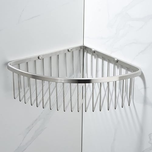 Miniatura 2 de Organizador esquinero para ducha, SUS304 de acero inoxidable, resistente al óxido, estante de almacenamiento montado en la pared para baño, cocina,