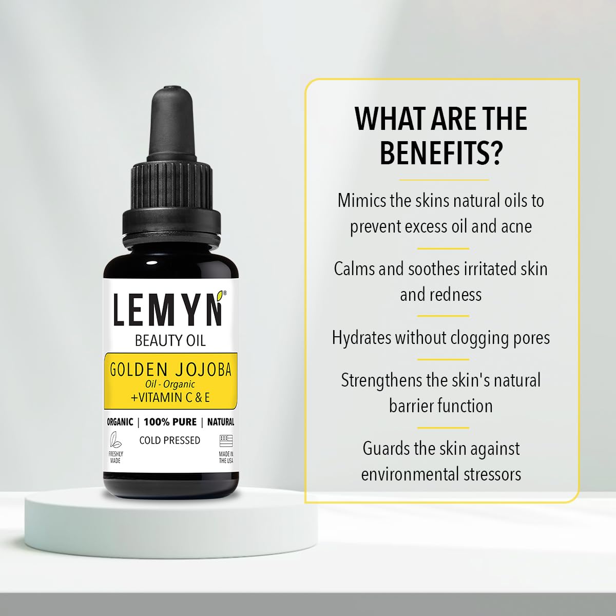 Golden Jojoba Oil | Supercharged with Clinically Proven THD Vitamin C | Freshly Made | Deep Hydration & Radiant Boost | Handcrafted Excellence from Santa Barbara