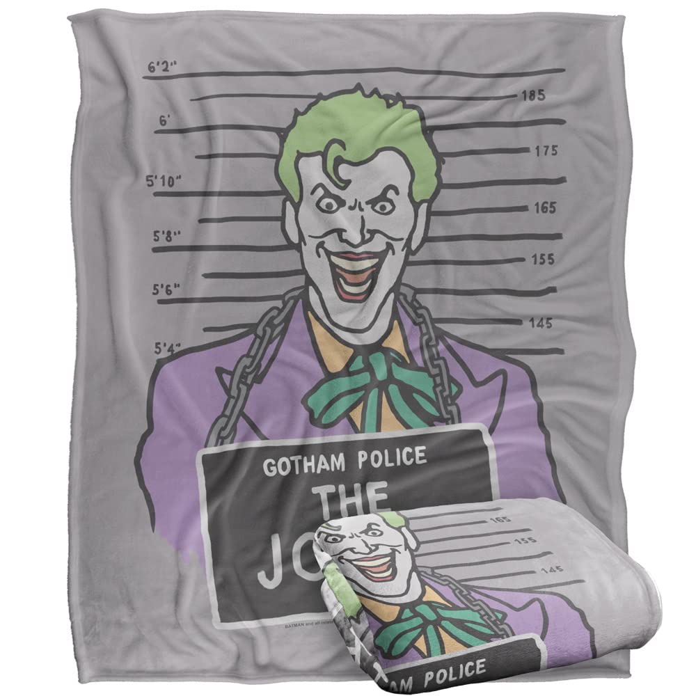 Logovision Multicolor Batman Blanket, 152 X 127 Cm The Joker Mugshot Silky Touch Super Soft Throw Blanket