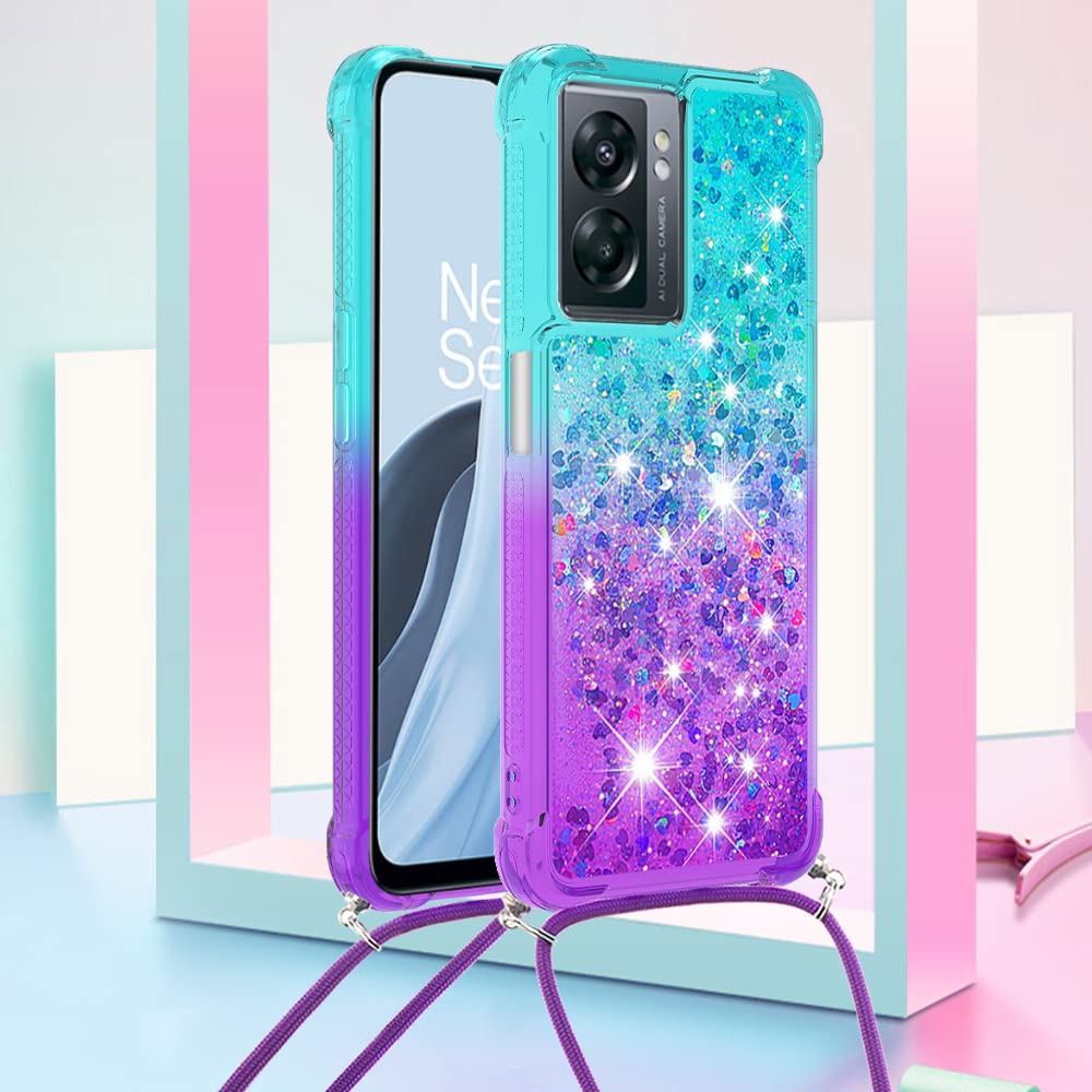 Wousunly Compatibile con Cover Oppo A77 5G Glitter Trasparente,Custodia Oppo A57 5G Sottile Silicone Brillantini Case (Nero