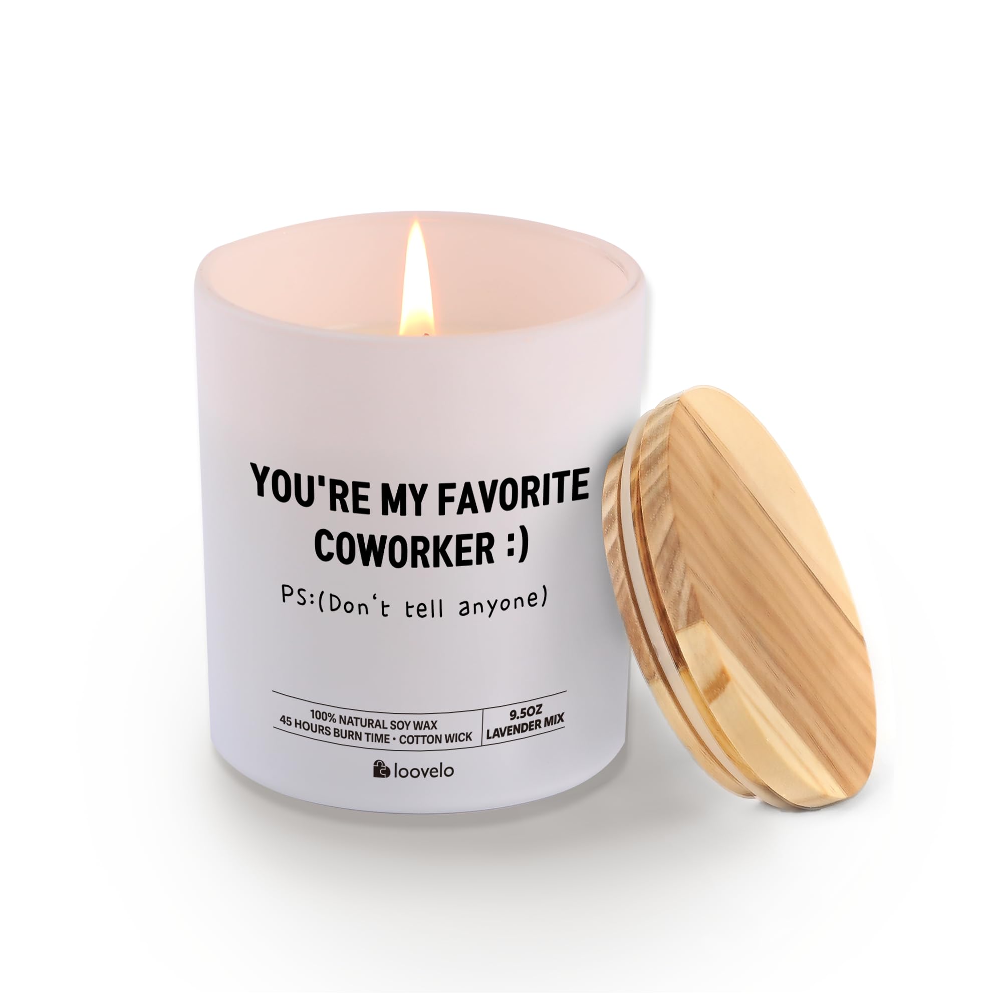 You’re My Favorite Coworker (P.S. Don’t Tell Anyone) Office Gifts for Coworkers Retirement Gifts Farewell Goodbye Scented Candle Office Jar Candle Sage Floral Lavender Scent Soy Wax 9.5 oz