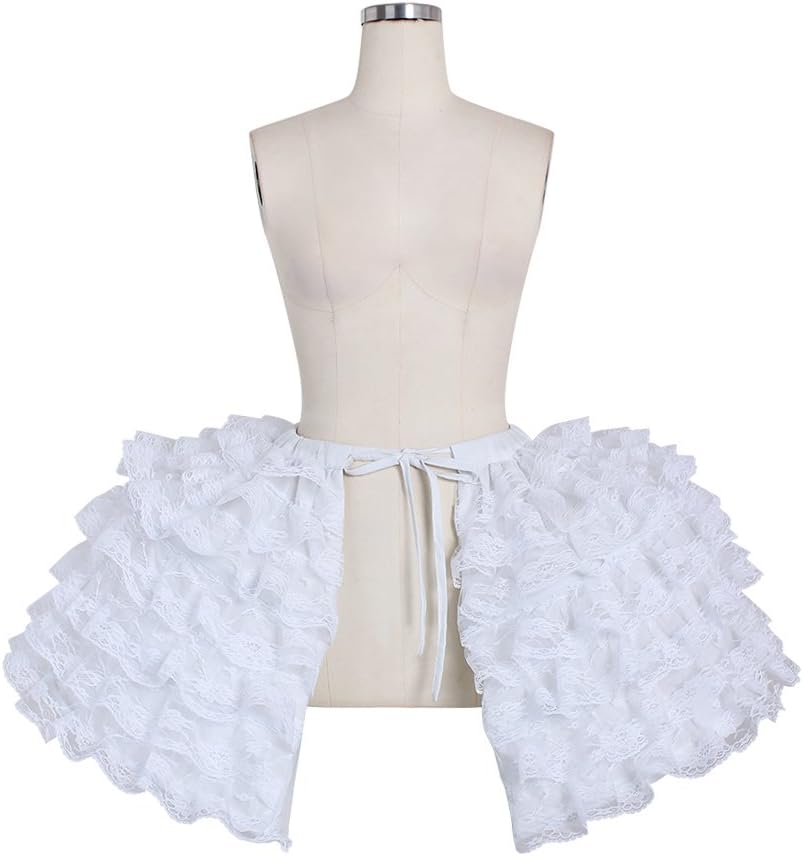 DUNHAO COS Women's White Crinoline Pannier Underskirt Victorian Dress Petticoat
