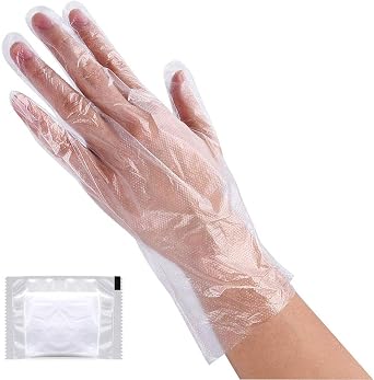 Plastic Gloves Disposable, Lebonheurs 200 Pcs Plastic Hand Gloves for Kitchen Cooking Cleaning Safety Food Handling Large 200PCS