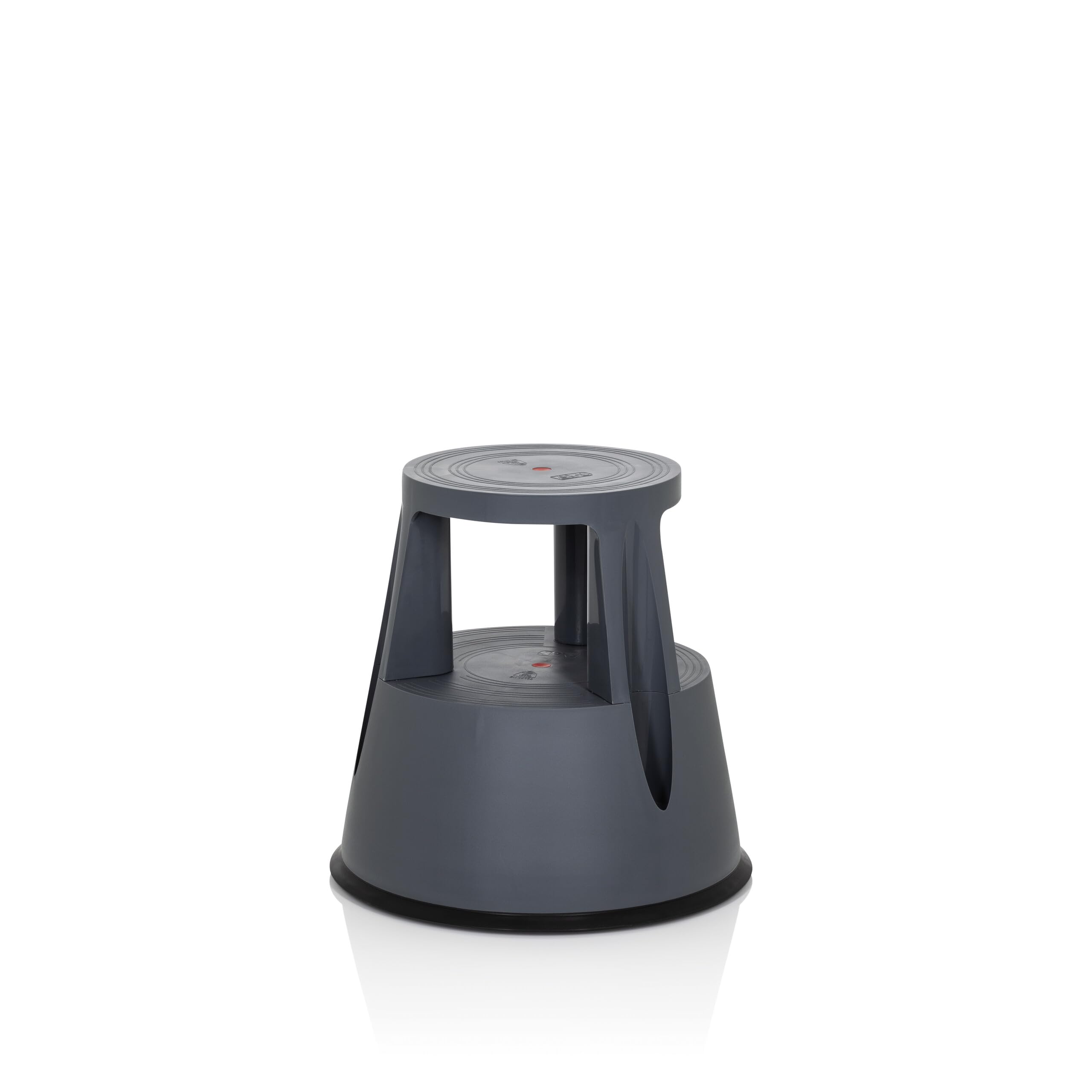 hjh OFFICE Tabouret marchepied TIO-M I Plastique Pied d'éléphant, Hauteur 42 cm, Charge Max. 150kg, avec roulettes 830001 Gris