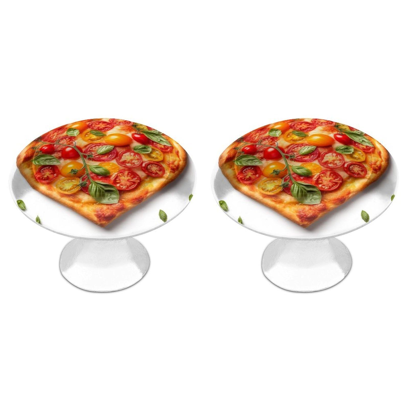 Fodpand White 2 Pack Cabinet Knobs 1.1 Inch Single Hole Drawer Pulls Handles Decorative Heart Shaped Pizza Furniture Knobs For Dresser Kitchen Bathroom Cupboard Wardrobe Vanity Closet Door Hardware