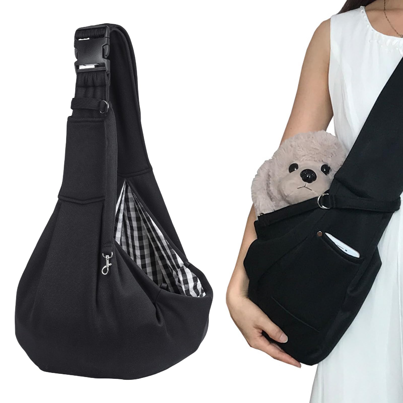 Bolsa de transporte para perros: bolsa para perros ajustable hasta 7,5 kg, bolsa para perros pequeños y gatos, transpirable, para actividades de paseo al aire libre