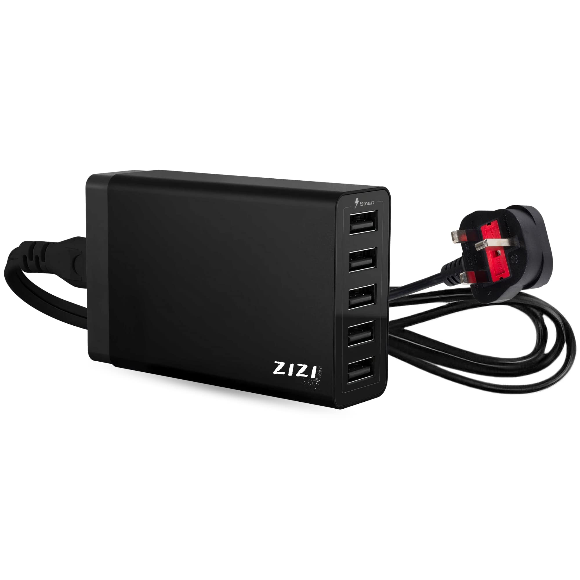 USB Wall Charger with Smart IC Technology – 5-Port USB Wall Charger – 40 W Power Plug Adapter with USB Ports – Compatible for Multiple Devices