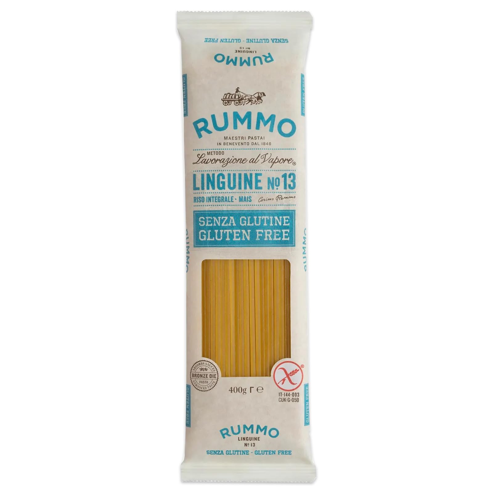 RummoGluten Free Linguine No.13 - Premium Italian Long-Strand Pasta, Perfect for Luxurious Dishes, 400 g (Pack of 1)