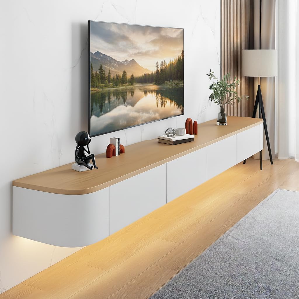 Mueble TV Suspendido, 120-240 cm, Mesa para TV Moderno Mueble para Televisor, Adecuado para La Sala De Estar Y El Dormitorio(140CM)